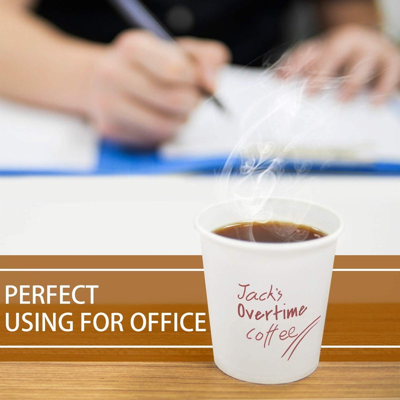 Vumdua 300 Pcs 6 oz Disposable Paper Cups, Hot Cold Beverage Drinking Cup for Coffee, Water, Tea, Juice, Espresso & Cortado (White) - Image 4
